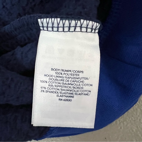 Lands' End Kids Sherpa Pullover Hoodie Size XL 14-16 NWT Navy Blue Cozy Winter - Picture 8 of 11